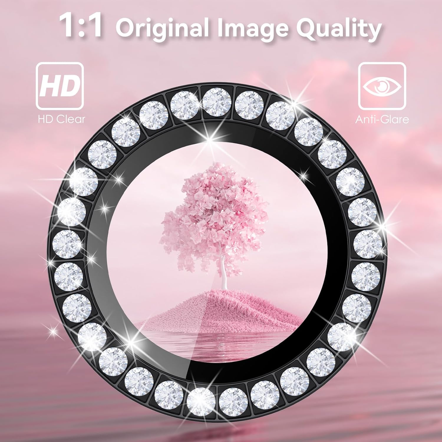 Cloudvalley [3] for Iphone 15 Pro / 15 Pro Max Camera Lens Protector, Ultra-Hd Tempered Glass Camera Cover [Case-Friendly] Metal Individual Lens Screen Protective Ring,Diamond Natural Titanium image number 4