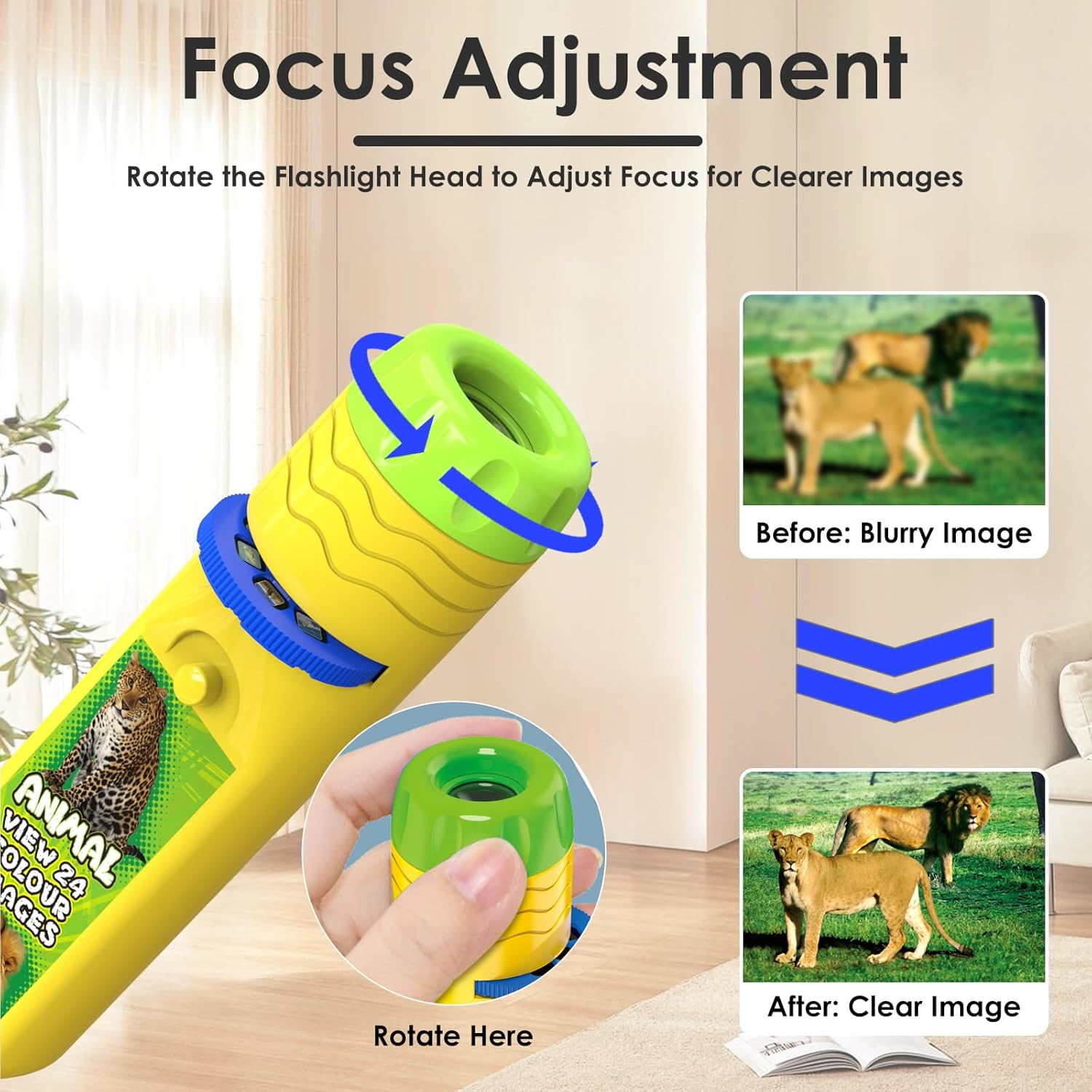 Pup Go Animal Torch and Projector with 3 Discs 24 Images, Kids Torch for Boys, Animal Toys Small Gifts for Children, Cool Present for Toddler Age 3 4 5 6 7 Year Old(Animal) image number 5