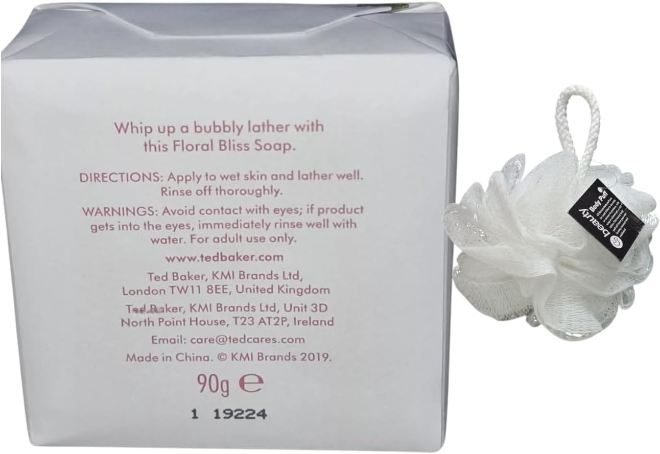 Ted Floral Bliss DUO SET Soap Bar 90G and Bubble Bath 50Ml Each, Mini Travel with Free Beauty Body Puff(Any Colour)