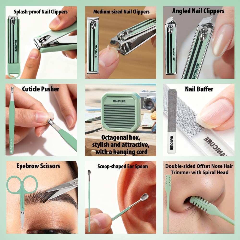 Lmashrbaiw Nail Kit,Nail Clippers,Stocking Stuffers for Adults,Manicure Set,Cuticle Trimmer,Manicure Kit,Christmas Gifts under 10 Dollars for Men Women,Pedicure Tools for Feet,Boyfriend Husband Gifts