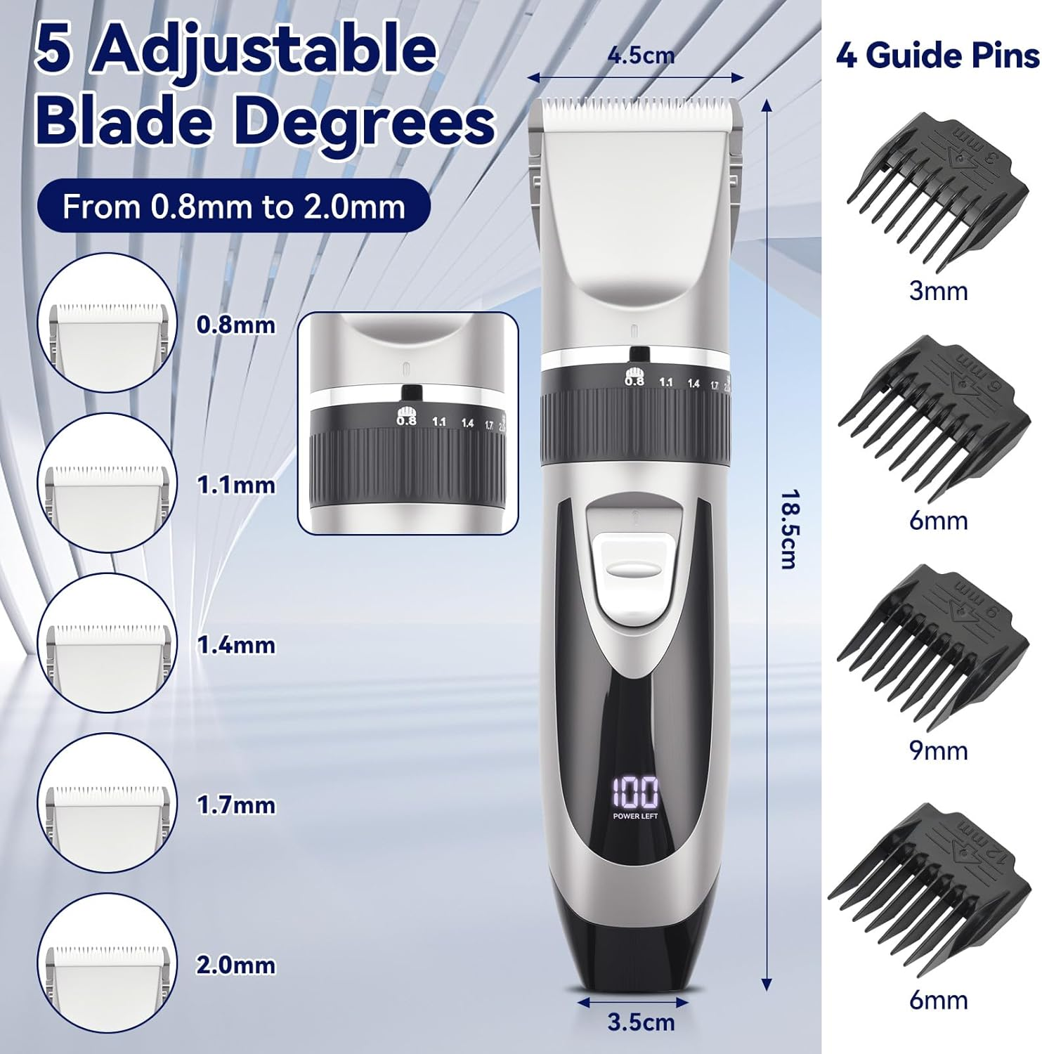 Otraki Hair Trimmer, Beard Trimmer Men'S Professional, Razor Men'S Electric Wireless Hair Trimmer Set for Men, Children image number 3