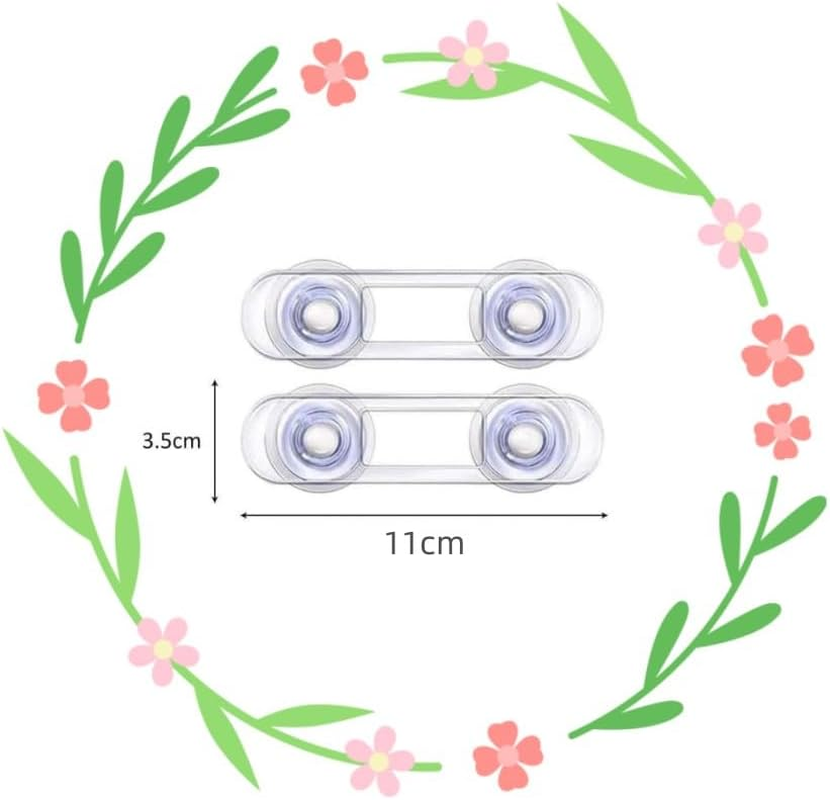 DACUAN 12 PCS 11CM Childproof Refrigerator Lock, Freezer Lock, Invisible Cabinet Cupboard Lock for Toddlers, Easy to Install(Transparent)