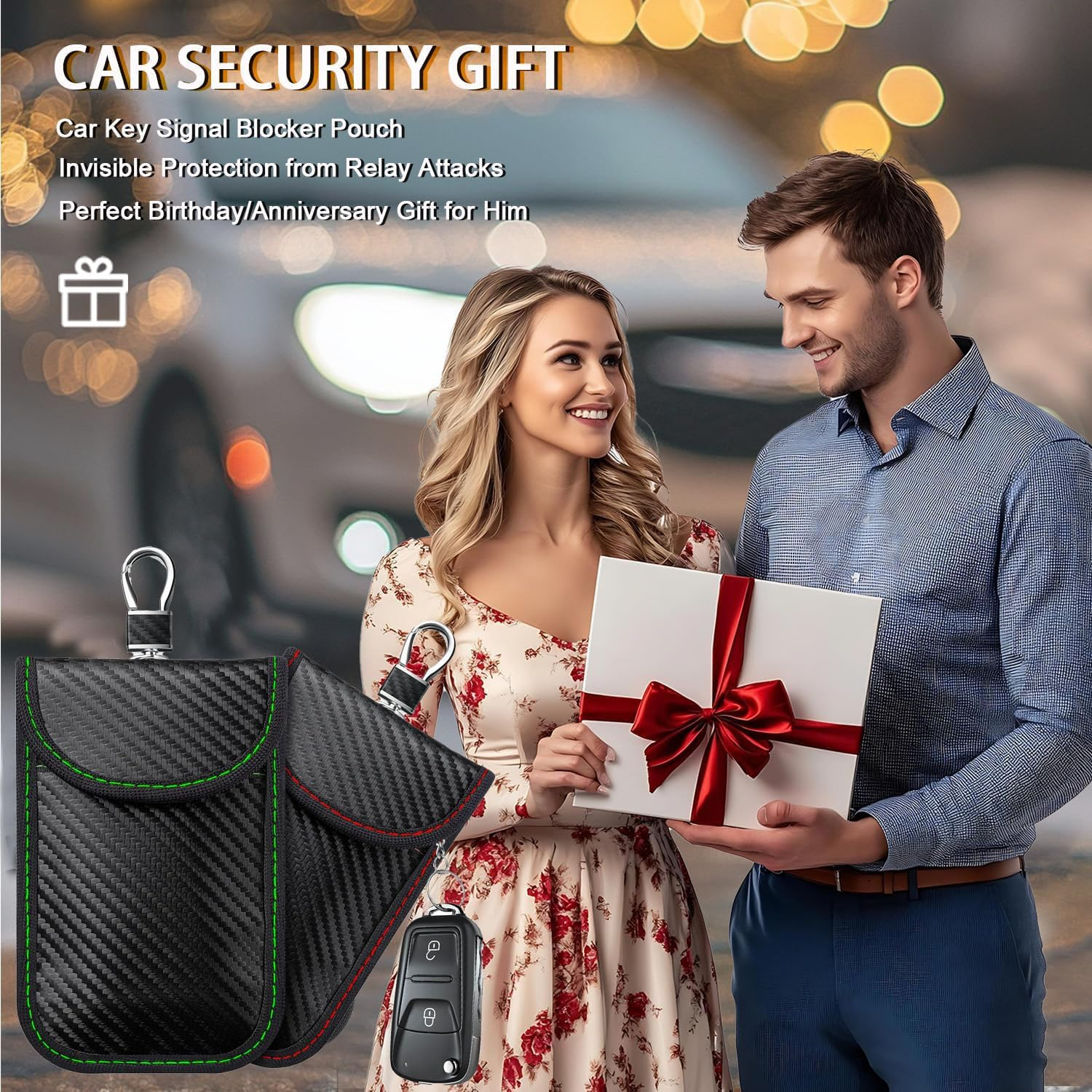 Faraday Pouch for Car Keys,2 Pack Faraday Key Fob Protector Bag,Car RFID Signal Blocking Pouch,Anti-Theft Car Security Cage