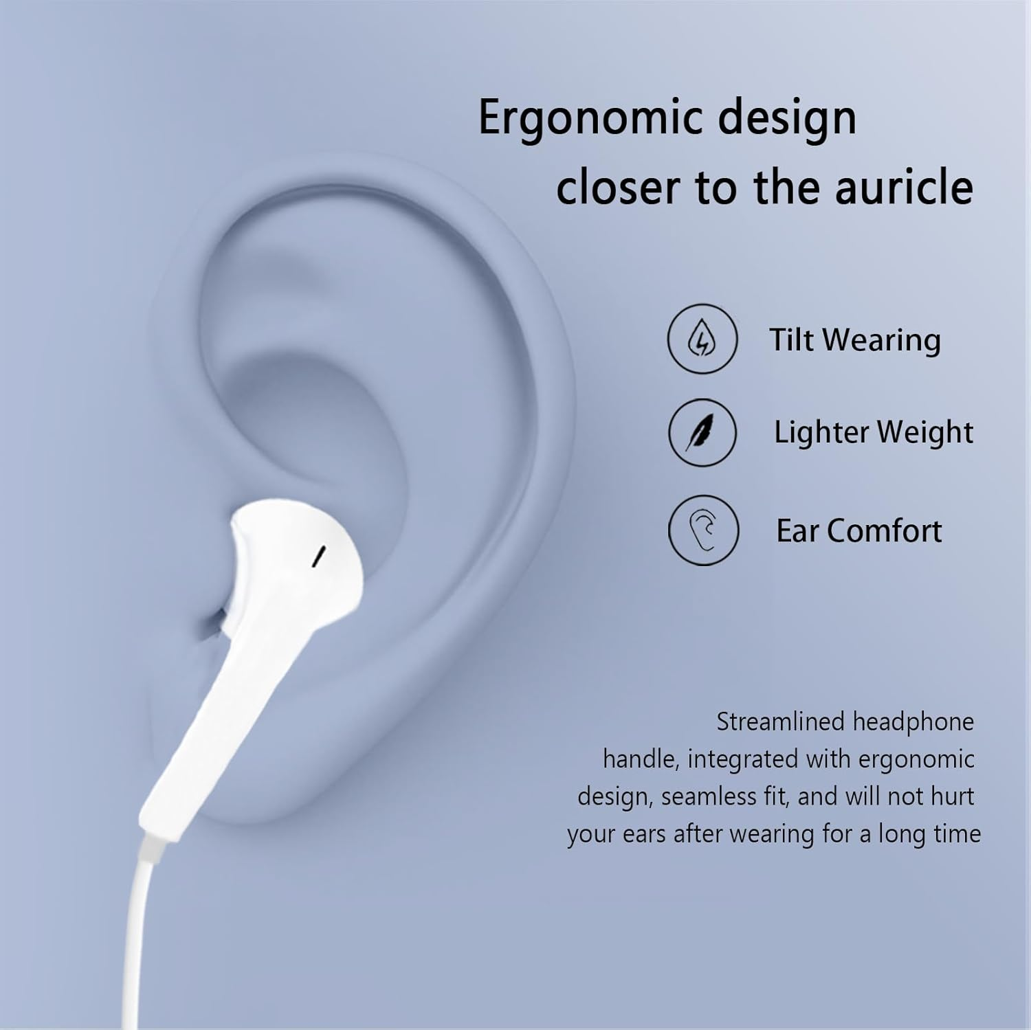 Qi Gxinr In-Ear Headphones for Iphone, Headphones with Wired Microphone and Volume Control Compatible with Iphone 14 Pro Max/13/12 Mini/Se/11/X/Xs Max/Xr/8/7 Plus image number 5