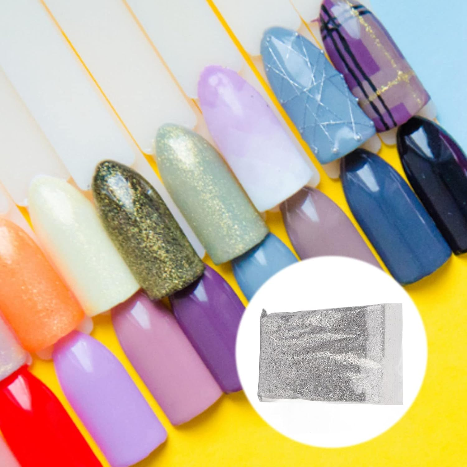 POENVFPO Craft Glitter Gorgeous Appearance 50G Extra Fine Glitter Shiny Sparkles Nail Card Face Makeup (Silver)