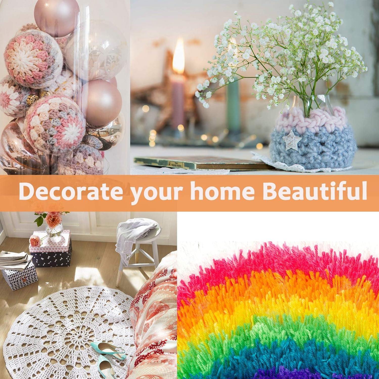 12Pcs Acrylic Yarn Skeins 10G Soft Knitting Project Colorful Yarn for Adults and Kids Beginners Small Projects Handicrafts image number 5