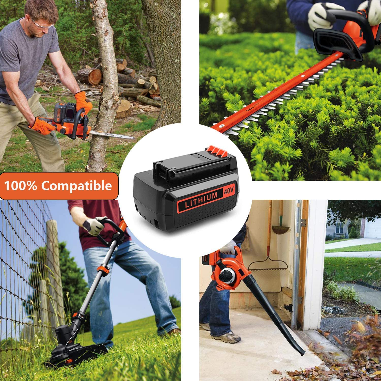 Geelink 40V MAX 2.0Ah Replacement Battery for Black and Decker LBX2040 LBX36 LBXR36 LBXR2036 40V Lithium Ion Battery