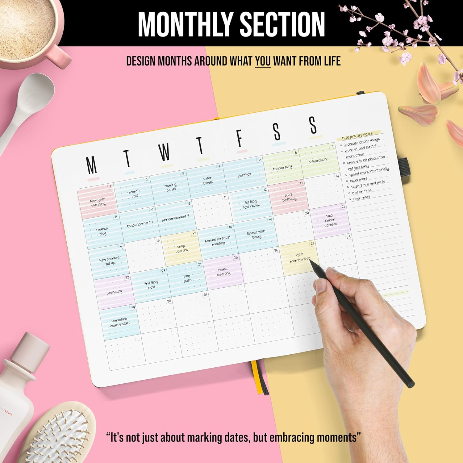 Daily Planner 2026 (Undated) | A5 Dotcross | Your All in One Day Organizer, at a Glance Weekly Agenda, Yearly Calendar Book | Planners for Personal, Professional, Academic & Work Goals and Schedule image number 5