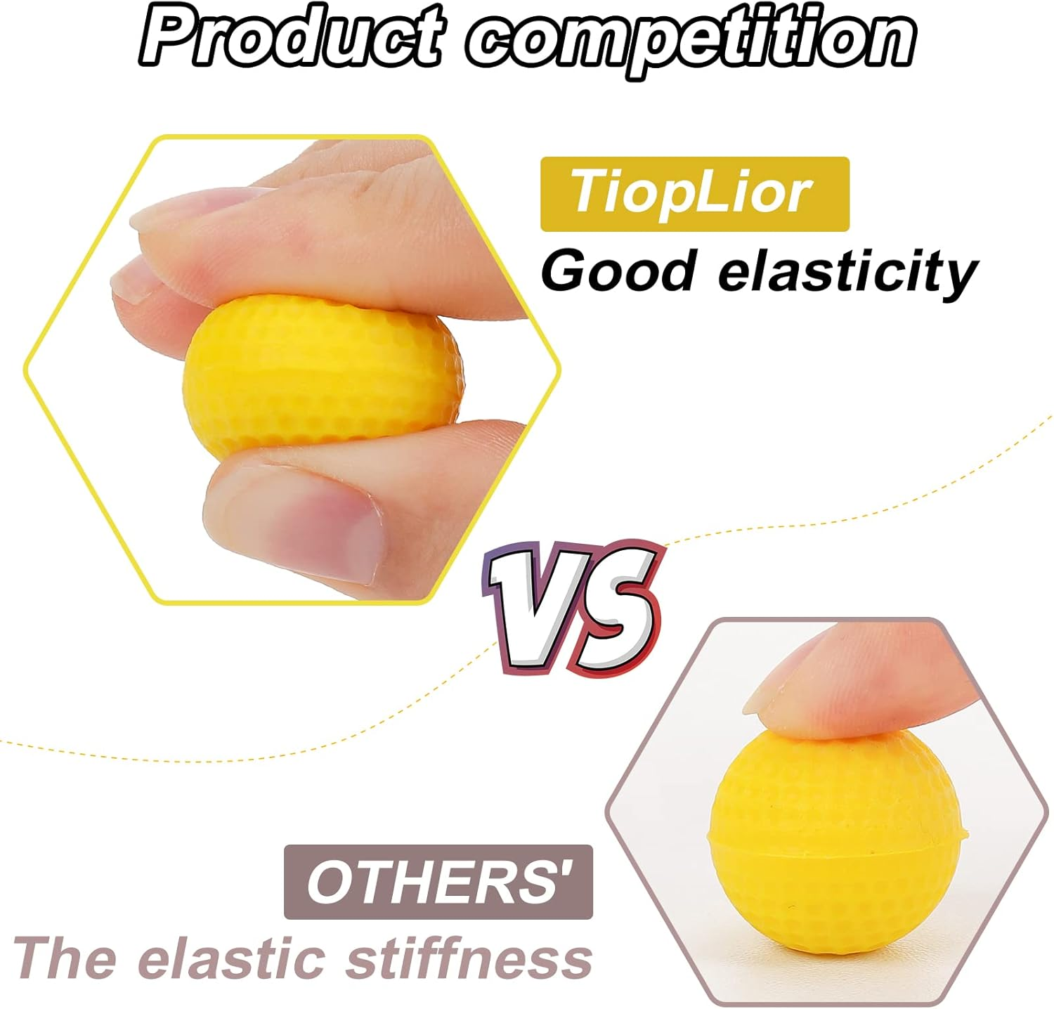 Yellow Refill Balls Ammo Compatible with Nerf Rival Gun, Tioplior Foam Bullet Ball Replacement Refill Pack Fit for Nerf Rival(Hir, High-Impact Rounds image number 4