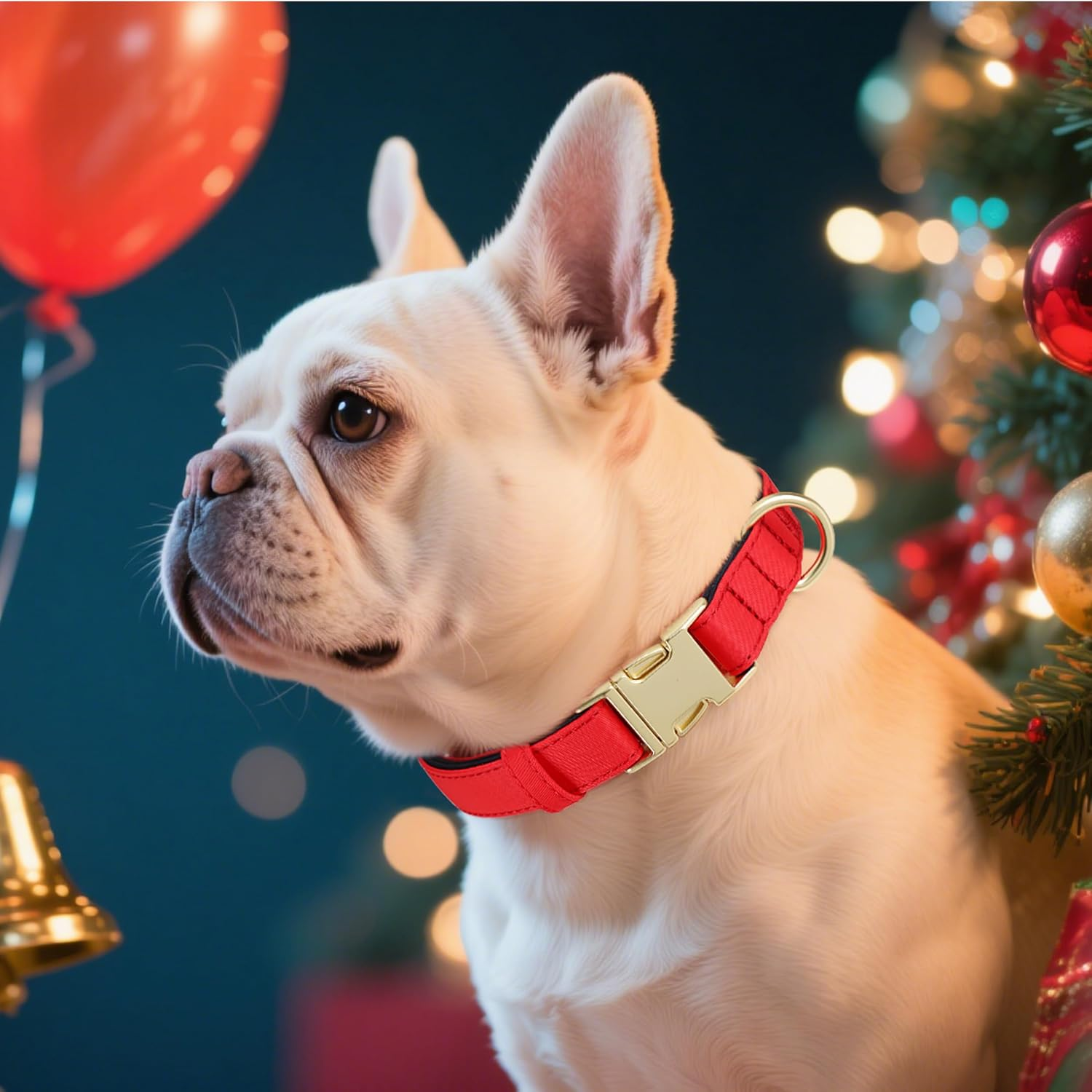 Didog Nylon Dog Collar, Soft Padded, Durable Dog Collar with Quick Release Metal Buckle, Lightweight and Breathable Dog Collar for Small Dogs, Red, S image number 6