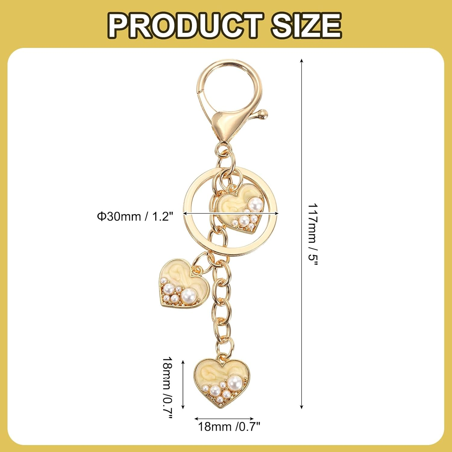 Sourcing Map Y2K Heart Keychain, Alloy Keyring Bag Charm, Cute Accessories for Women Purse, Handbag, Car Key