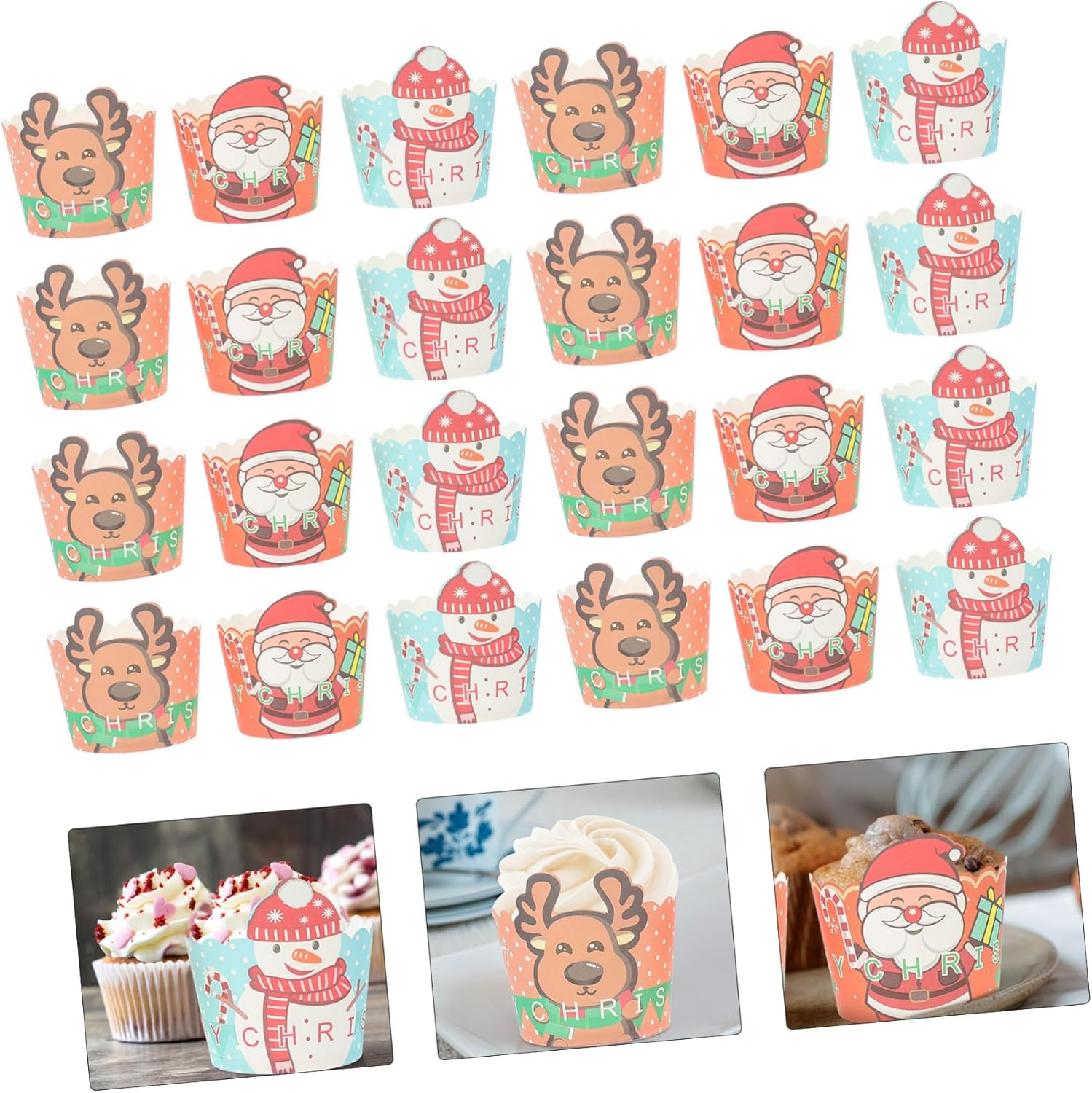 150Pcs Christmas Cake Cups Small Pack for Holiday Parties and Festive Baking Heat-Resistant Material Provides Safe Use for Christmas Cake Decorations and Party Favors Random Color