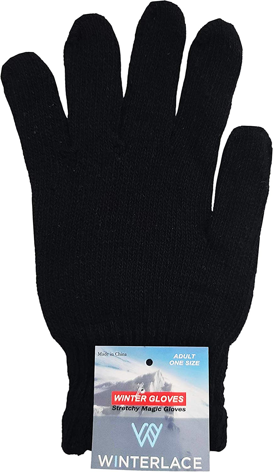 Winter Magic Gloves, 12 Pairs Stretchy Warm Knit Bulk Pack Mens Womens, Wholesale