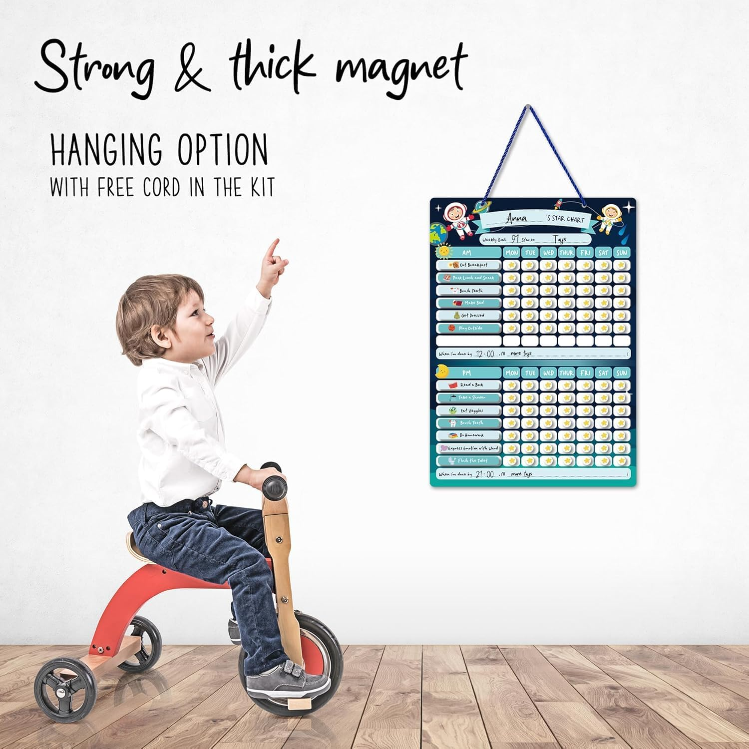Reward Chore Chart for Kids - Magnetic Behavior Routine Toy for Autistic Children - Reward Visual Schedule Chart - Responsibility Board, ADHD Tools - Hanging Option image number 4
