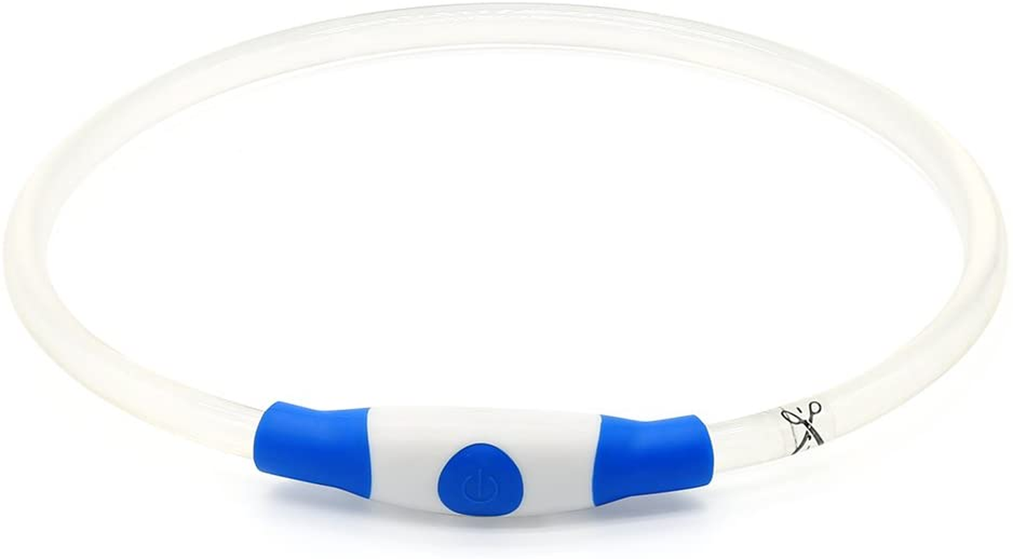 Light up Dog Collar, BSEEN USB Rechargeable Flash Dog Necklace Light, Pet Safety Collar Makes Your Beloved Dogs Be Seen at Night for Small Medium Large Dogs(Blue) image number 2