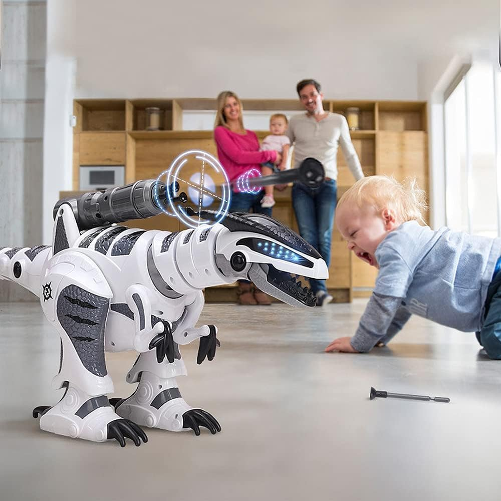Qutumill Remote Control Dinosaur Robot RC Interactive Electronic Pet Dinosaur Programmable Robotic Dino T-Rex Toys with Fight Mode Walking Singing Dancing image number 4