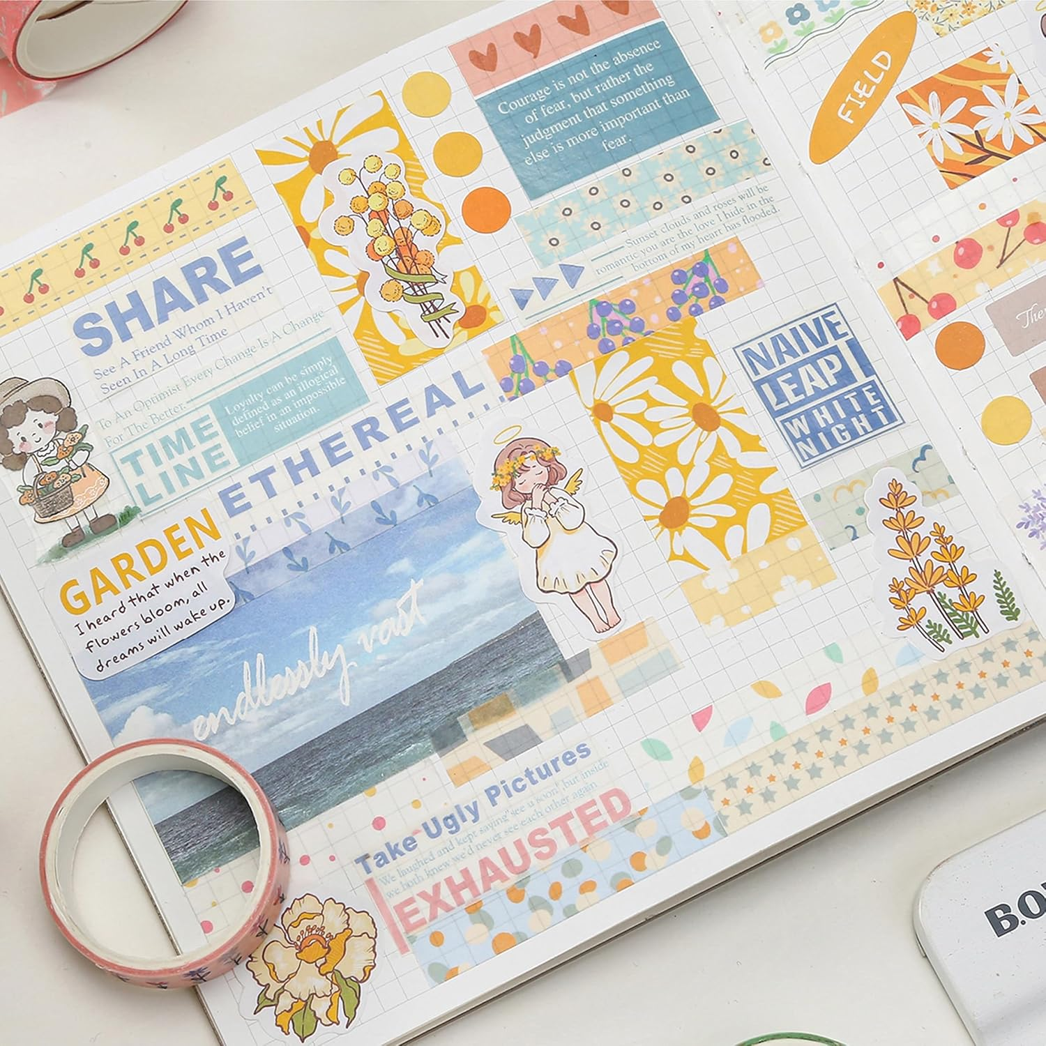 YUBX Basic Washi Tape Set 30 Rolls Cute Patterns Decorative Skinny Slim Masking Tapes for Arts, DIY Crafts, Journals, Planners, Scrapbook, Wrapping (Sweety Two)