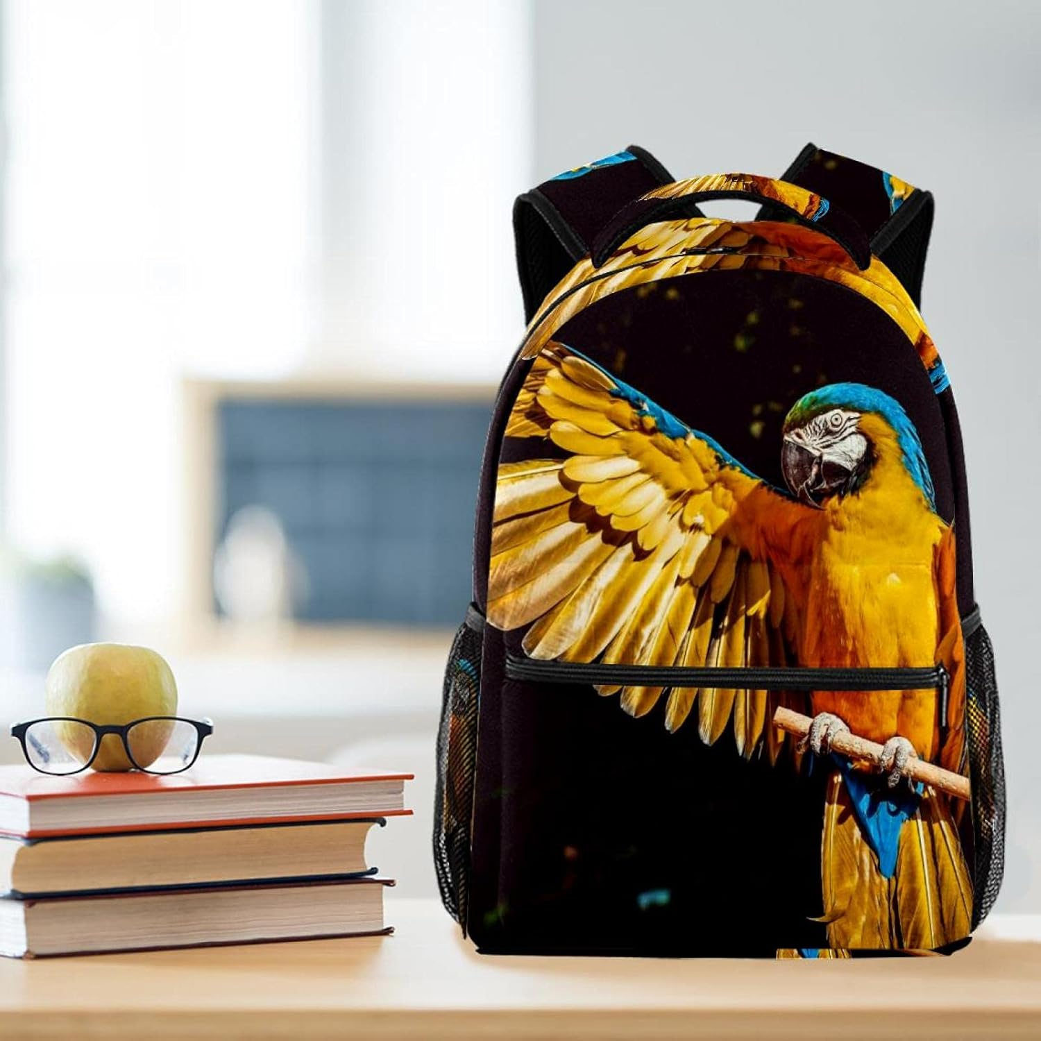 Parrot Bird Backpack Students Shoulder Bags Travel Bag College School Tote Backpacks image number 3