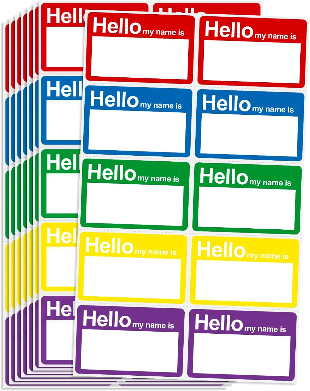 L LIKED Name Tag Stickers - 3.5" X 2.25" Hello My Name Is Labels for School Office Home (Hello - 200 Labels) image number 1