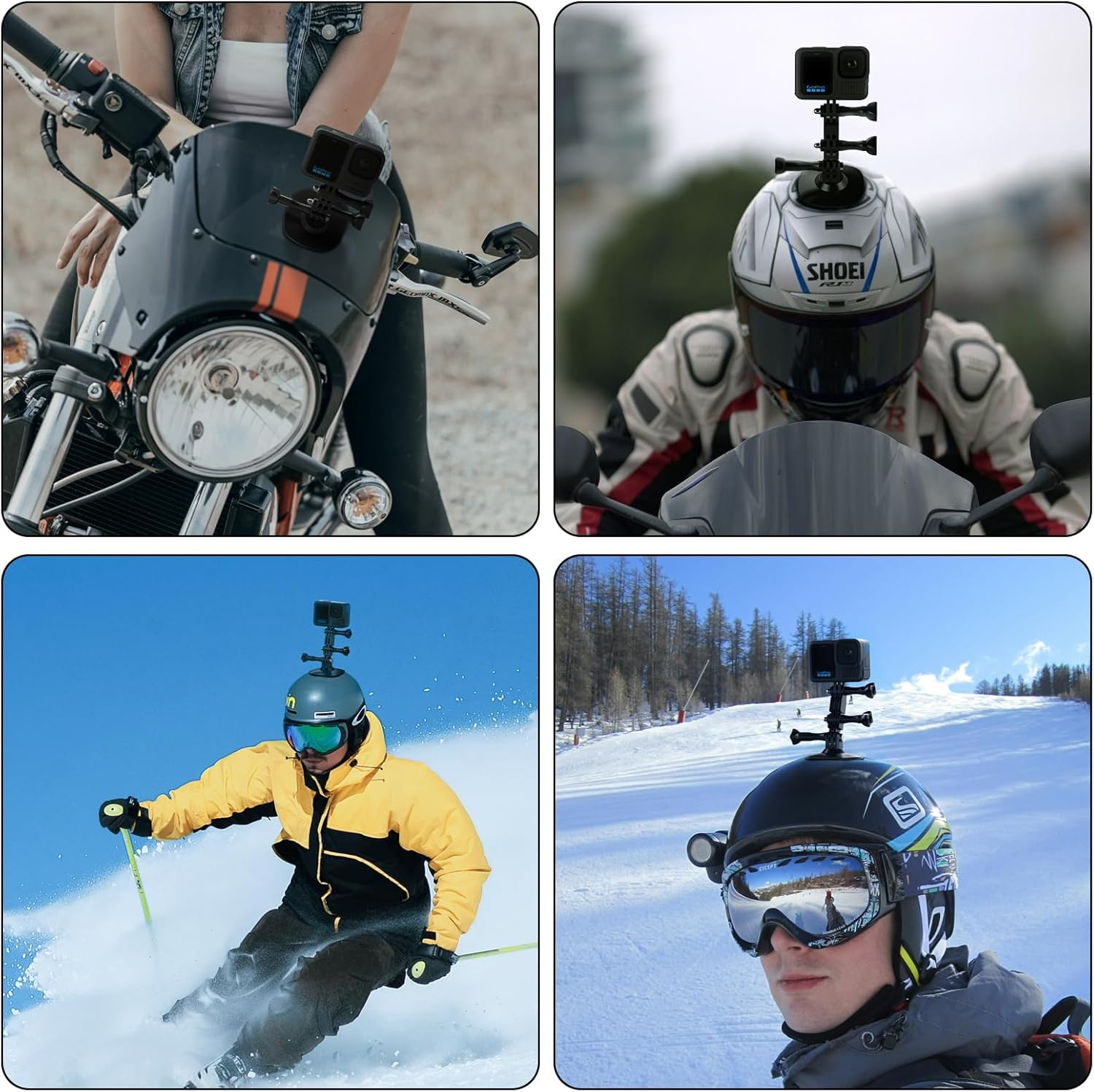 HSU Flexible Helmet Mounts for Insta360, Adhesive Mounts for Go Pro, Extension Arms Accessory Kit for Action Cameras (12 in 1) image number 6