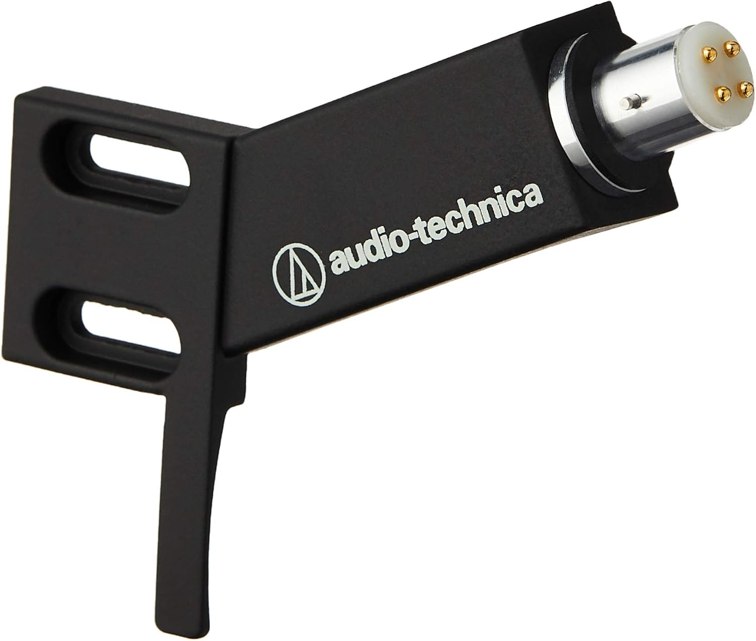Audio Technica AT-HS4BK Universal Headshell with Finger Lift 1/2" Mount for 4-Pin Tonearms Aluminum Includes Mounting Screws (Angled for Strait Tonearms) (Black) image number 3