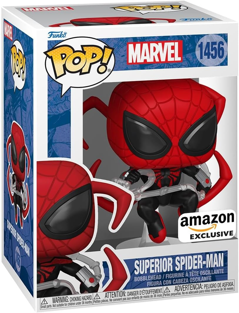 Funko Pop Marvel Superior Spiderman Bobblehead Vinyl Figure, 4.1 Inch Size