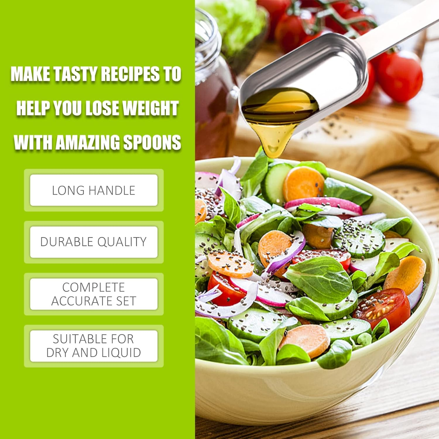 2PCS 1Tsp (1/3Tbsp, 5Ml) Single Measuring Spoon, Stainless Steel Long Handle Individual Teaspoons Only image number 1