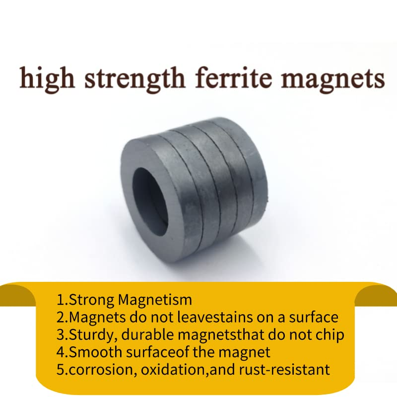Ferrite Ring Magnets with Holes - 1.26 Inch (32Mm) round Disc Donut Magnets for Refrigerator Fridge, Science Projects, Crafts, around the Office (Pack of 40) image number 4