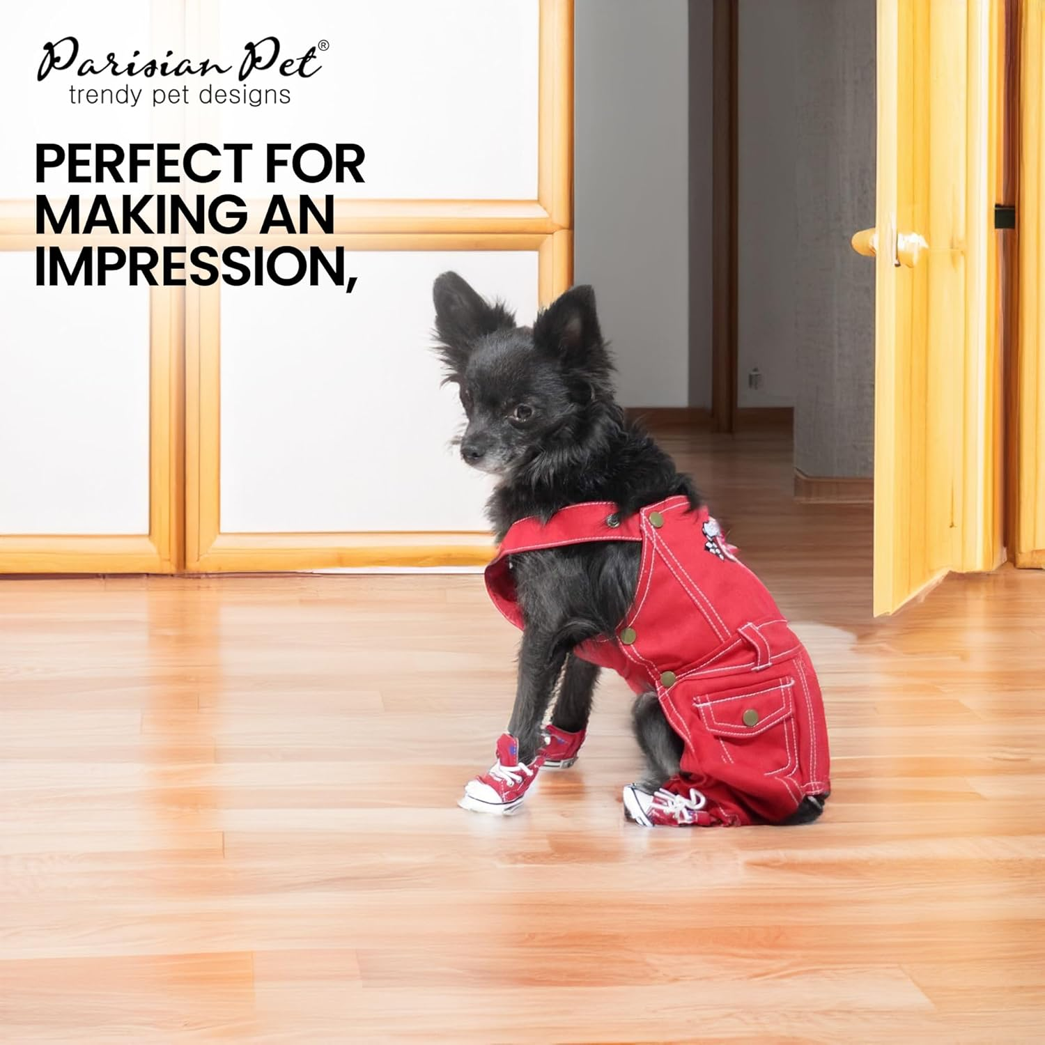 Parisian Pet Dog Clothes Cat Apparel Outfits Route 66 Jumpsuit, S image number 3