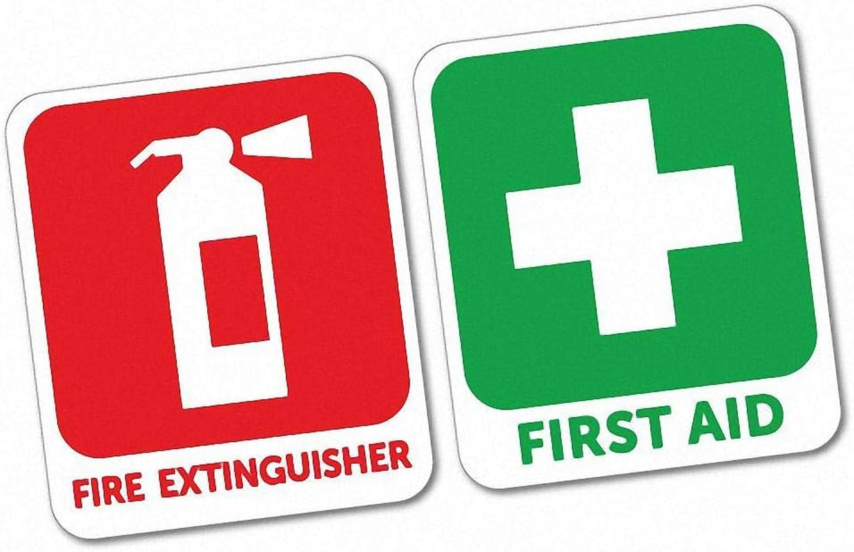 First Aid & Fire Extinguisher Sticker