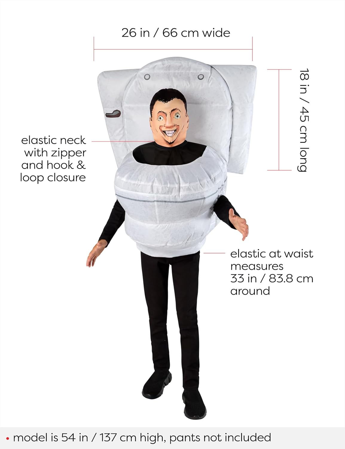 Skibidi Toilet Inflatable Costume for Kids - Skibidi Toilet - Child (One Size) image number 2