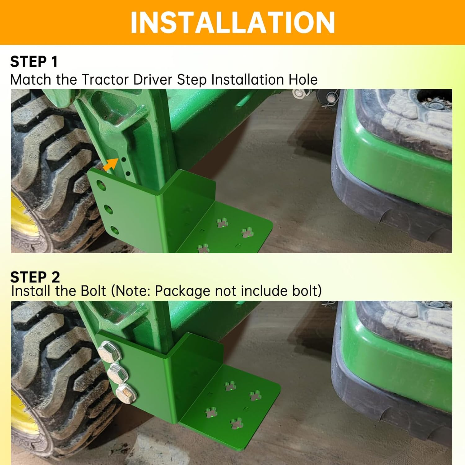 Forogore Bolt on 6" Tractor Driver Step Compatible with John Deere 120 1023E 1025R 1026R image number 5