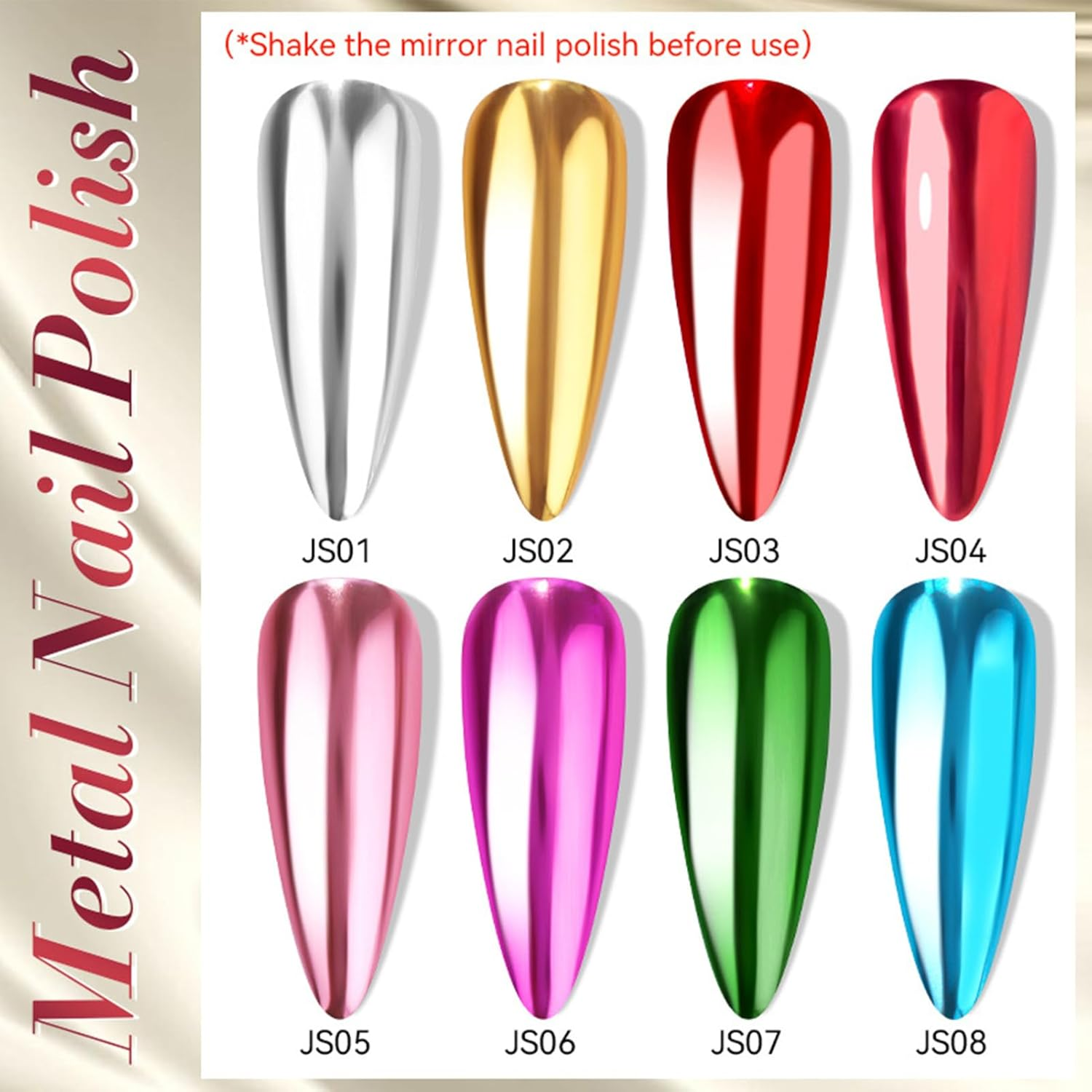 Mirror Nail Polish &ndash; Radiant Chrome Shade Set, Fast-Setting Liquid Glaze, Ultra-Reflective Style Accent, Color-Intense Fingertip Lacquer | for Manicure Creations Fashion Gatherings Festive Evenings Tr image number 3