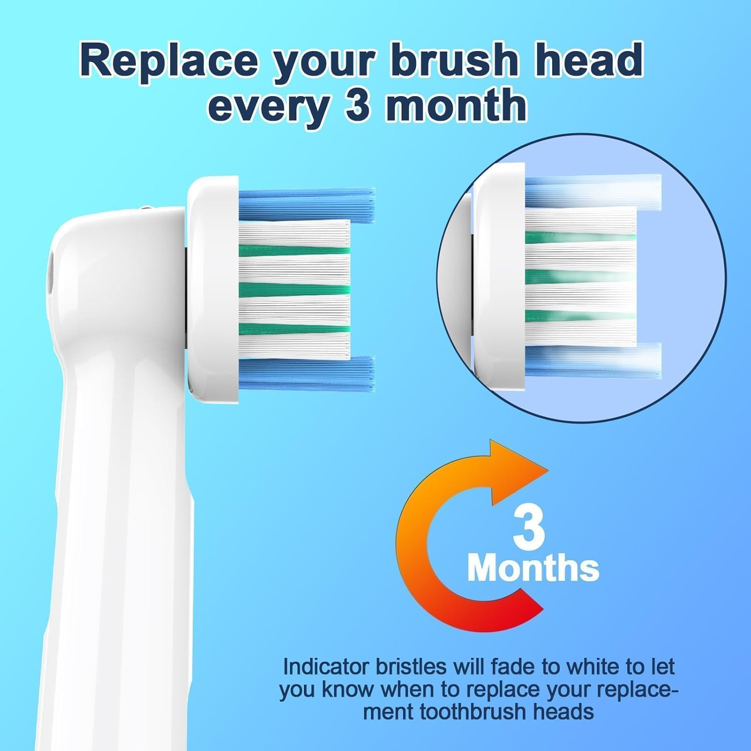 Replacement Toothbrush Heads Compatible with Oral-B Braun,8 Pack Professional Electric Brush Heads for Oral B Replacement Heads Refill Pro 500/1000/1500/3000/3757/5000/7000/7500/8000 image number 1
