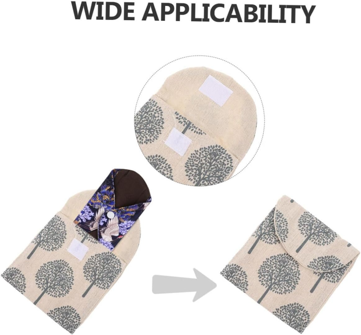 Anneome 6Pcs Sanitary Napkin Case Organizer Creative Pattern Tear Resistant Bag for Women image number 1