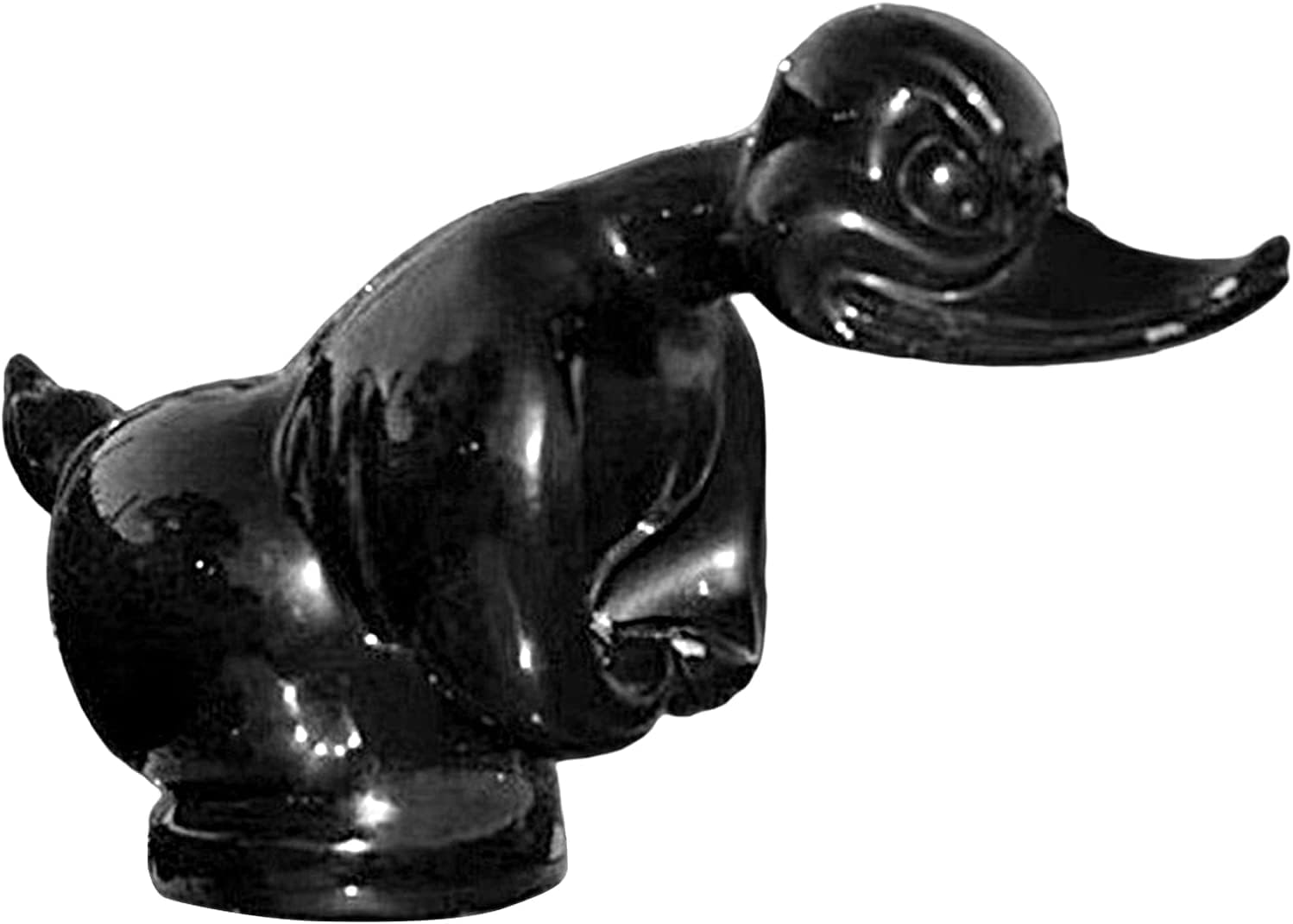 3D Chromed Duck Hood Ornament, Bar Pub Club Wall Decor, Death Proof Duck Black Alloy Duck Hood Ornament, Novlty Car Decoration Accessories, Front Hood Car Sticker Qzjijosen (Black) - Black image number 2