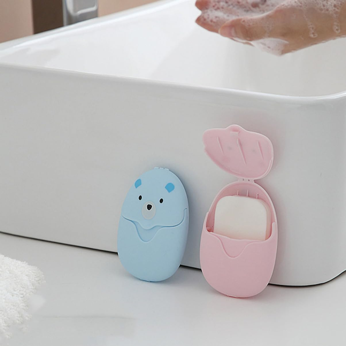 BESPORTBLE Hand Soap Flakes Disposable Travel Soap Box Outdoor Flakes Foaming Papers image number 4