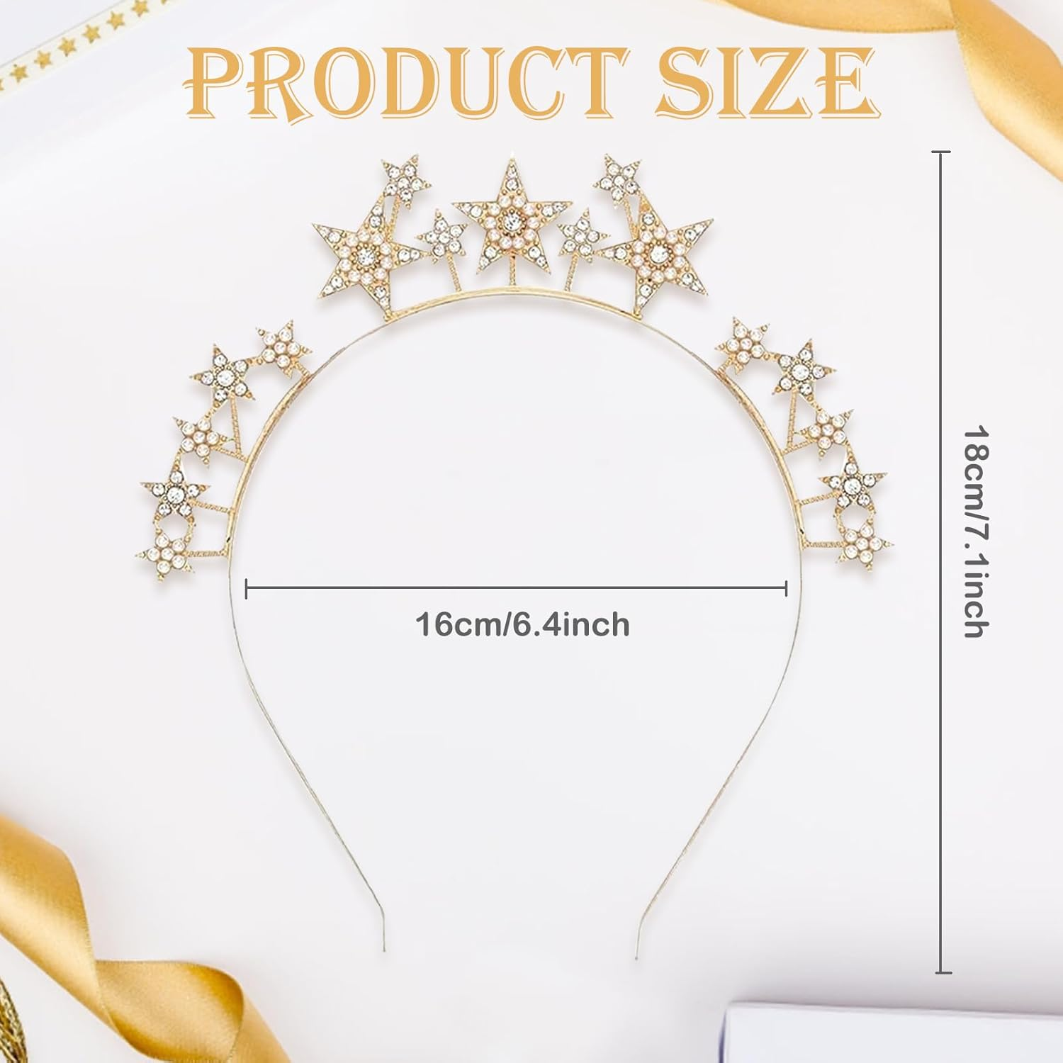 Star Headband, Star Rhinestone Headband, Hair Accessories, Stars, Rhinestone Star Headband, Goddesses Headpiece, Headband Star Glitter, for Women and Girls, Carnival, Wedding, Birthday Party