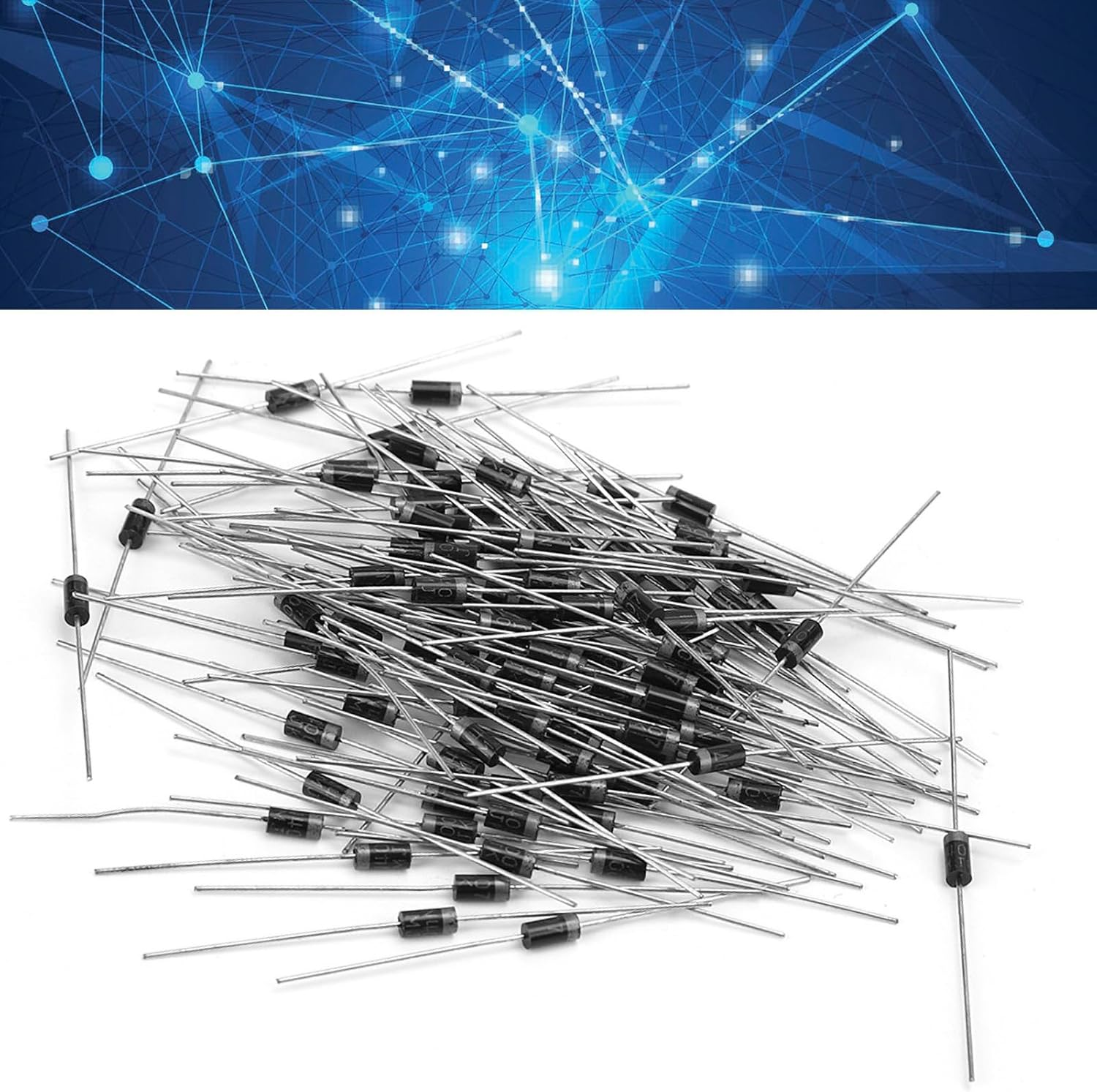100Pcs 1N4007 1A High Voltage Rectifier Diodes, Large Capacity, Harmless, Replacement Part for Your Projects with Materials to Increase Service Life image number 3