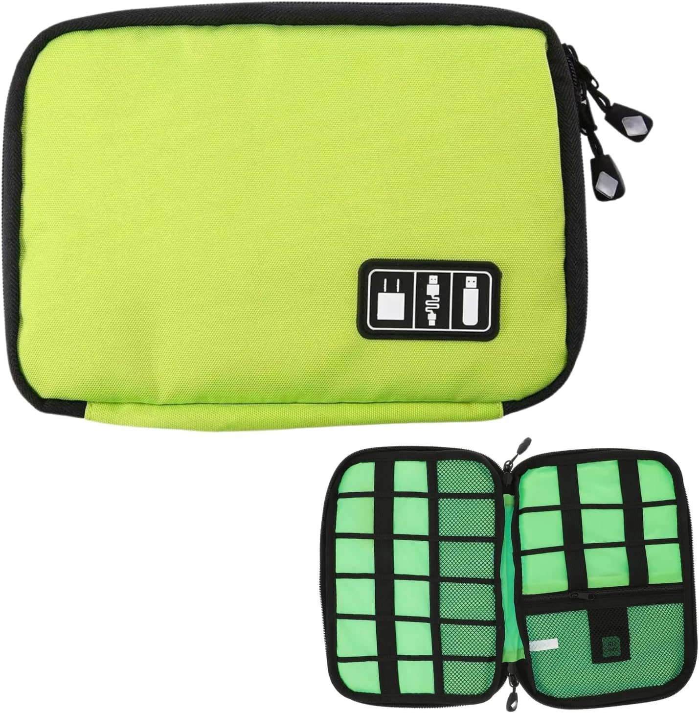 Spendeal Electronics Organizer Travel Case, Portable Travel Cable Organizer Pouch, Tech Pouch Accessories Carry Storage, Water Resistant Cable Organizer Bag for Cord, Charger, Phone, Earphone (Green)