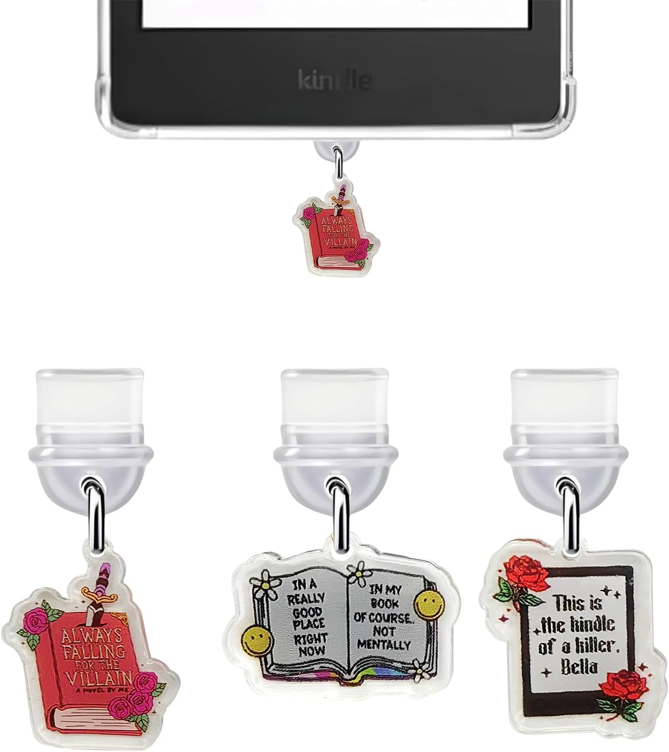 T Tersely Dust Plug Charm for Kindle Paperwhite 12Th/11Th/Kobo/E-Book/Mobile Phone, USB C Cute Dust Plug Accessories