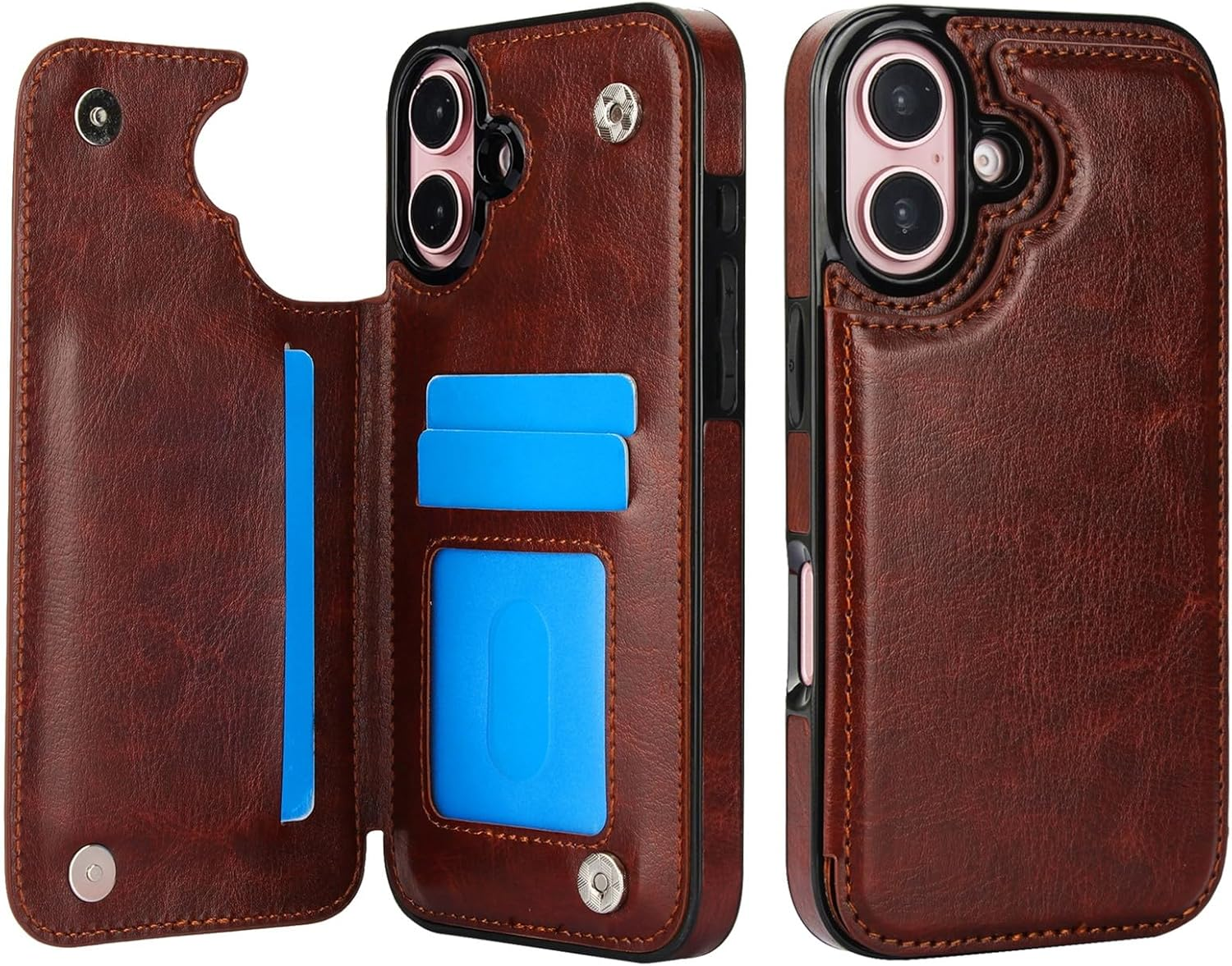 Wallet Case for Iphone 7/8,For Iphone SE 2020/SE 5G 3Rd Gen Case[Double Magnetic Clasp Durable Shockproof Cover] with Card Holders PU Leather Kickstand Card Slots-Blue