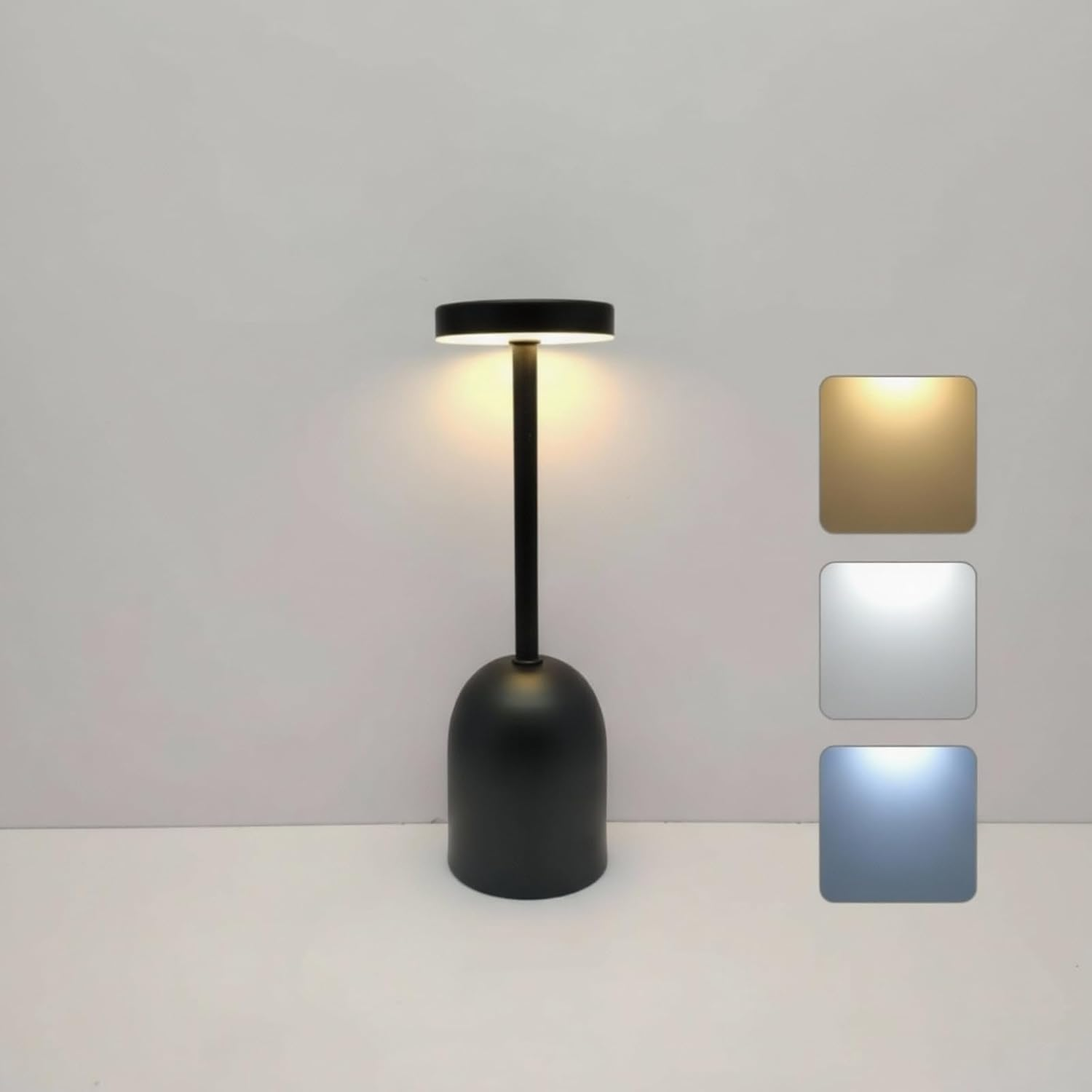 Howeifull LED Table Lamp Wireless, USB-C Rechargeable 5200 Mah Small Table Lamp Battery, Dimmable Touch LED Metal Table Lamp with 3 Colour Temperatures, Portable for Modern Living Room, Children'S image number 4