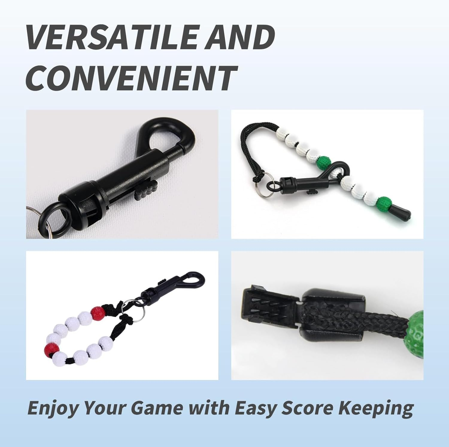 4 Piece Golf Beads Score Counter with Clip Record of Your Golf Stroke Score Golf Shot Count for Men and Women image number 3