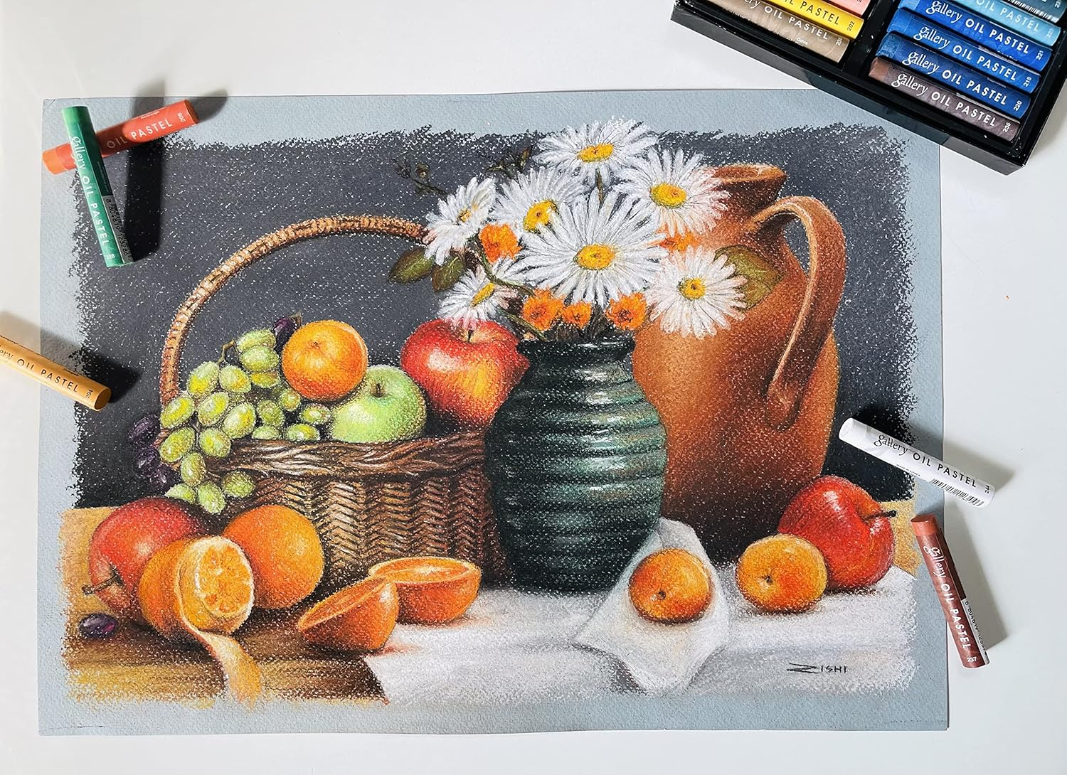 Mungyo Gallery Soft Oil Pastels Set of 48 (Incl. Blending Stumps and Sandpaper Set, Pastel Holder) image number 2