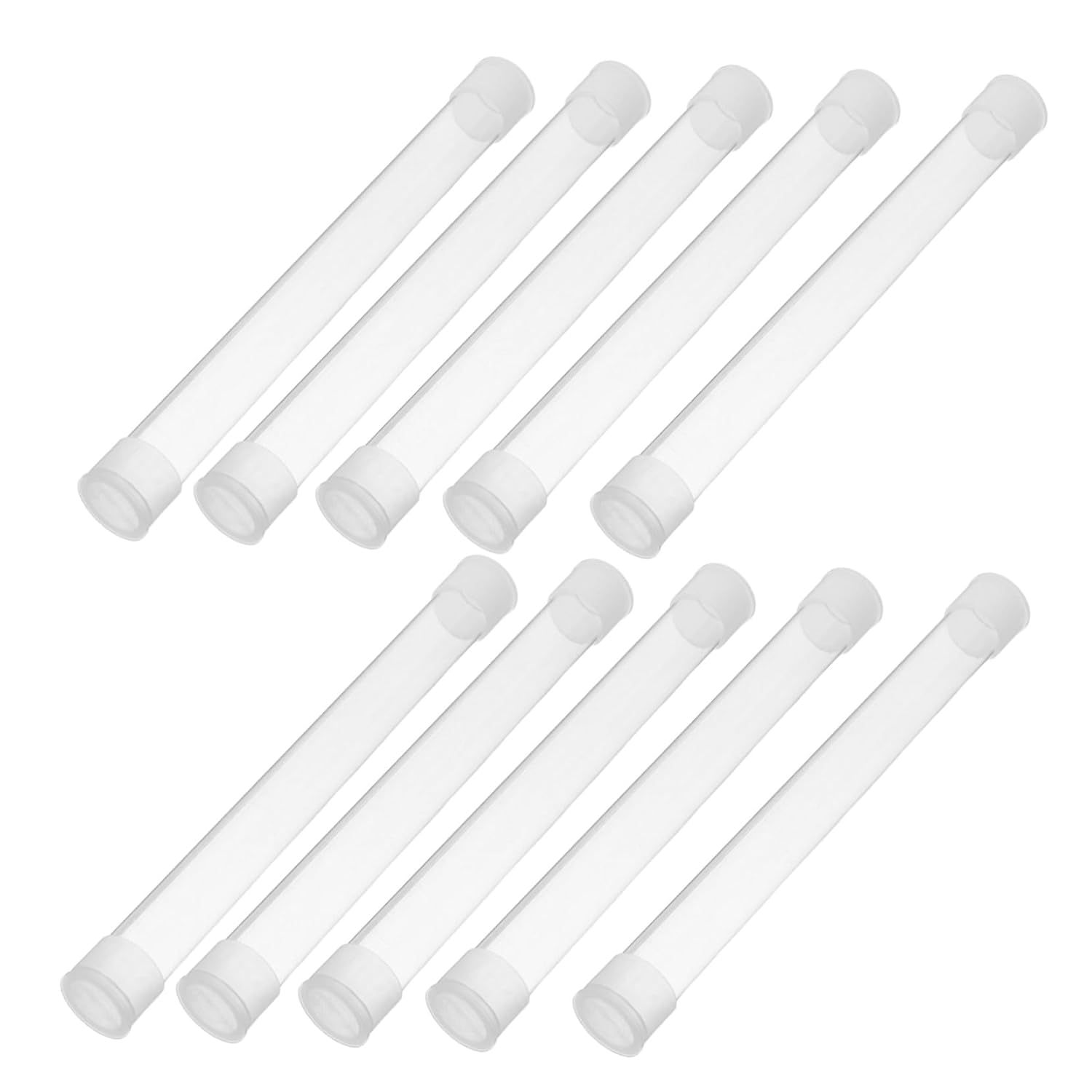 10Pcs Thermometer Protective Case Transparent Storage Tube for Travel and Home Use Lightweight Portable Thermometer Organizer with Needle Holder Compact Safety Container for Clinic