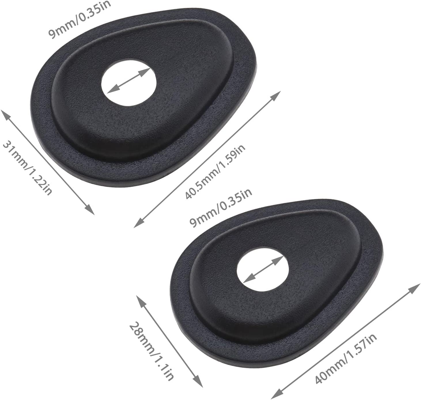 SING F LTD 2 Set Motorcycle Indicator Adaptor Plates for Yamaha MT07 MT09 - Front Rear Turn Signal Lights Adapter Plate - Black Plastic image number 1