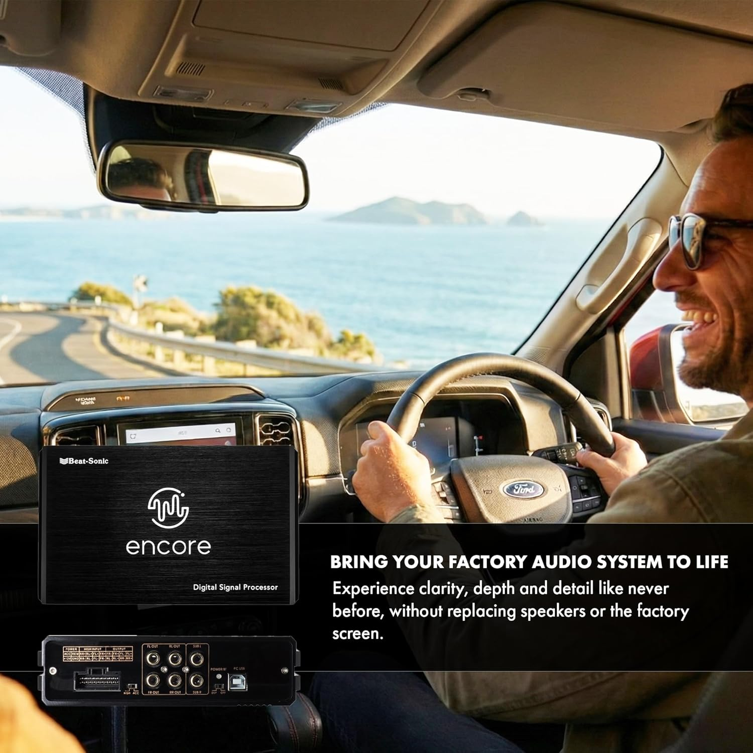 Car DSP Amplifier for Next-Gen Ranger &ndash; Plug & Play 4-Channel OEM Integration Amp (Encore X) image number 1