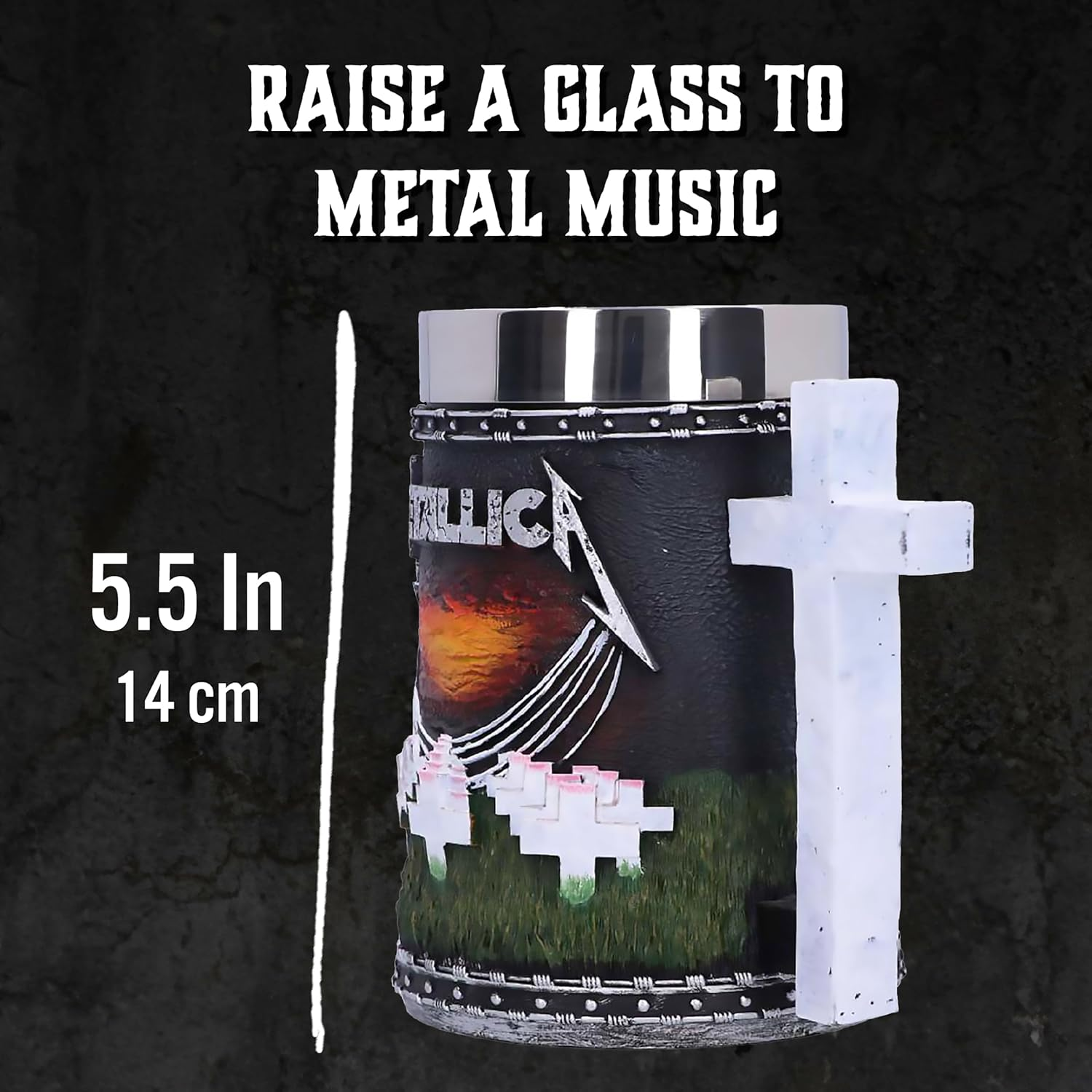 Nemesis Now Metallica-Master of Puppets Tankard, Resin, Black, One Size image number 6
