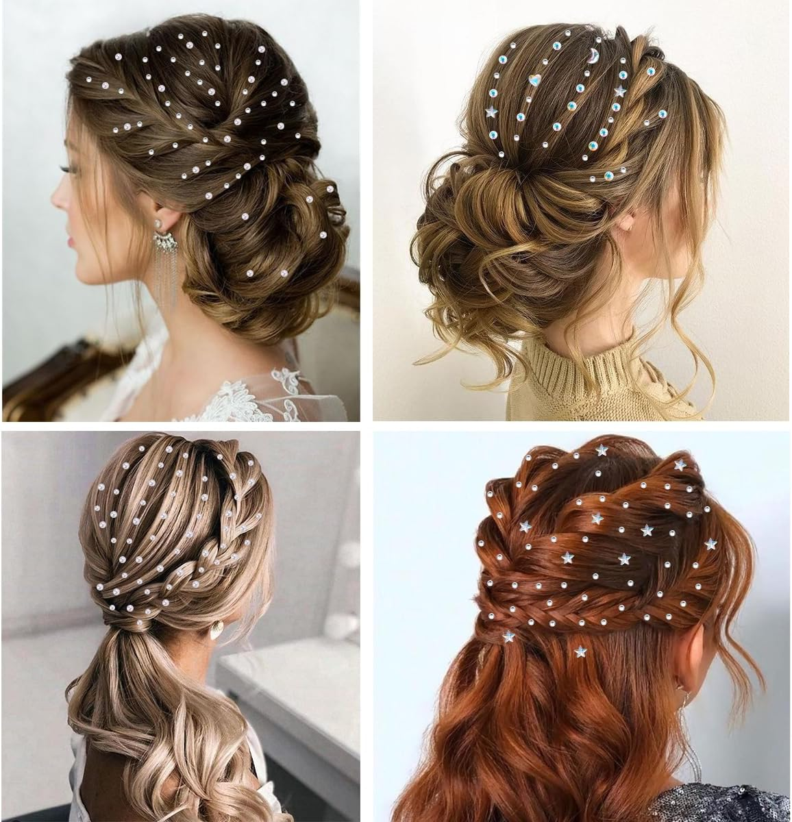 Face Gems Self-Adhesive Rhinestones Stickers for Makeup Eyes, Star Eye Body Stickers Acrylic Crystal Pearls Tattoos for Women Girls image number 1